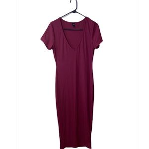 Windsor short sleeve long dress v cut